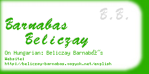 barnabas beliczay business card